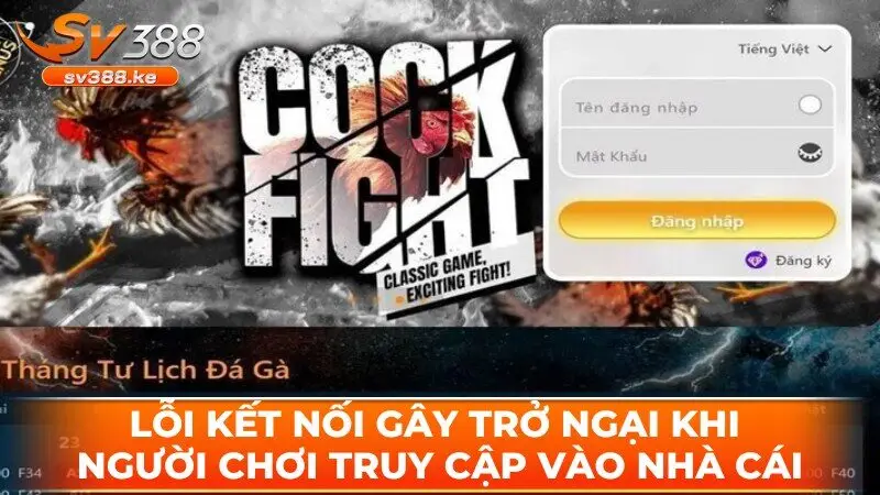 Lỗi kết nối gây trở ngại khi người chơi truy cập vào nhà cái